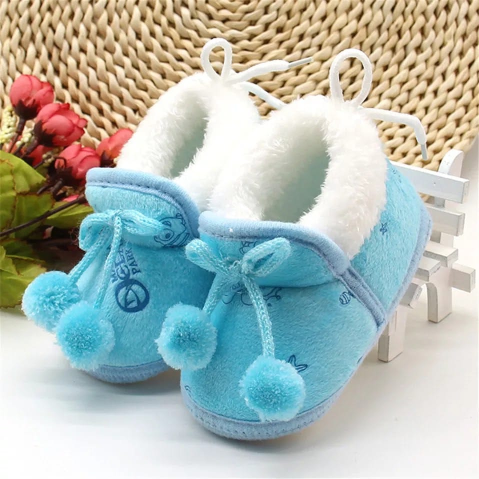 Baby Shoes Winter Plush Soft Sole – Newborn Girl Princess First Walker Shoes (6–12 Months) - Image 3