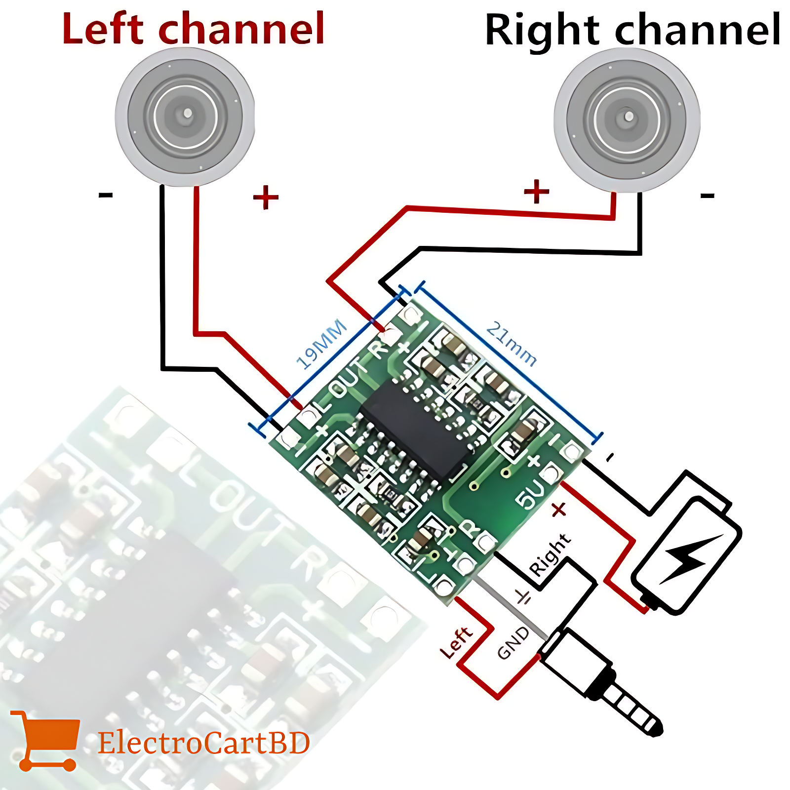 PAM8403 Digital Amplifier Board – 3W Dual Channel Stereo Module. 