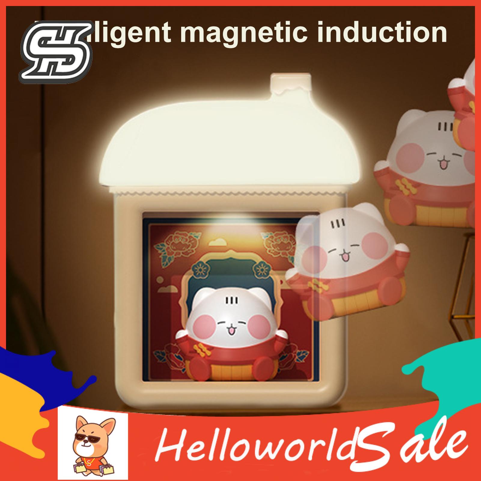 HelloWorld Magnetic Lamp Non-Glaring Warmly Light Rechargeable LED Lamp with Type-C Cable. 