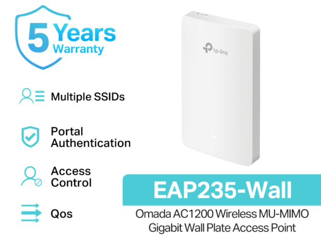 TP-Link EAP235-Wall OMADA AC1200 Wireless Gigabit Wall Plate Access Point