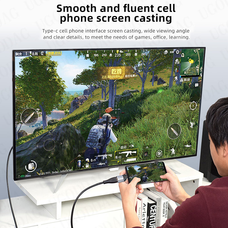OTG Type C To Vga Adapter HDMI-Compatible Dp Otg USBC Converter Laptops Phone Monitor Video Output USB-C Adapter. 