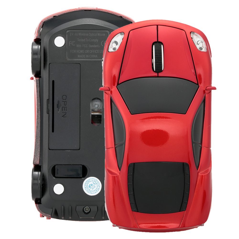 (NEW)2.4GHz Wireless Racing Car Shaped Optical USB Mouse/Mice 3D 3 Buttons 1000 DPI/CPI for PC Laptop Desktop. 