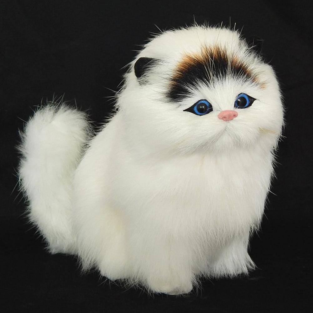(New) pluh imlation cat electronic pet doll imitation animal toy with Meow ound function children' cute pet toy model chritma gift