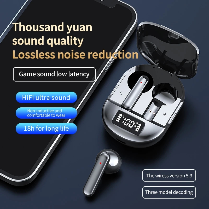 INNOVAT® Air buds K40 Bluetooth Earphones Digital Display Headset Noise Cancelling Earbuds With Microphone High Fidelity Stereo Sound Headphones. 