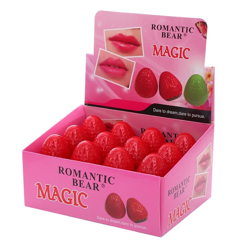 Cute Strawberry Lip Balm Natural Formula Nutritious Lip Gloss Lasting Moisturizing Hydrating Lips Makeup Lipstick Lips Care