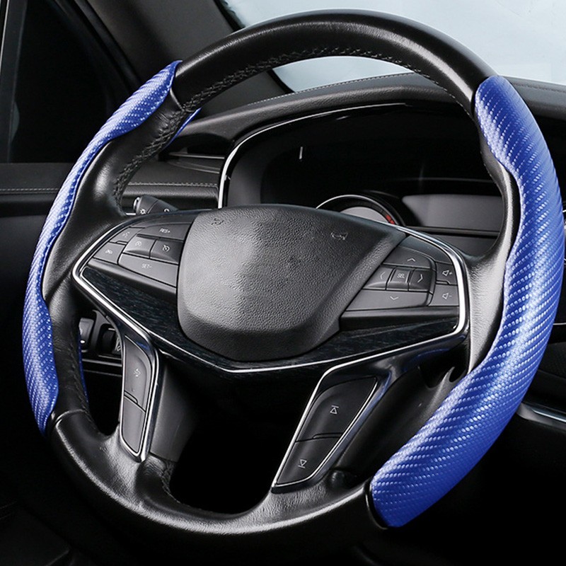 Car Universal Steering Wheel Cover Anti-Slip Carbon Fibre Auto