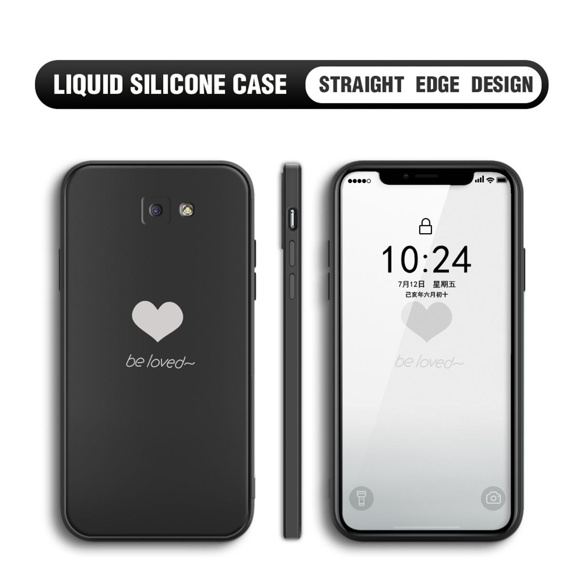 Jizetin for Samsung Galaxy J5 Prime Back Cover Little Love Multicolor Liquid Silicone Phone Case Soft Square Lens Protection Phone Cases