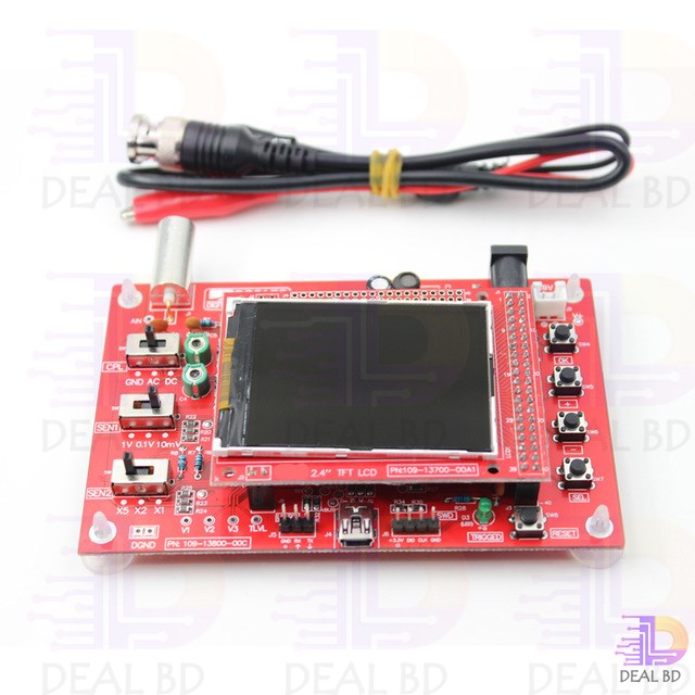 DSO138 2.4″ TFT Handheld Pocket Size Digital Oscilloscope Kit DSO138 Oscilloscope 2.4 Inch  TFT Display  Tools Sets. 