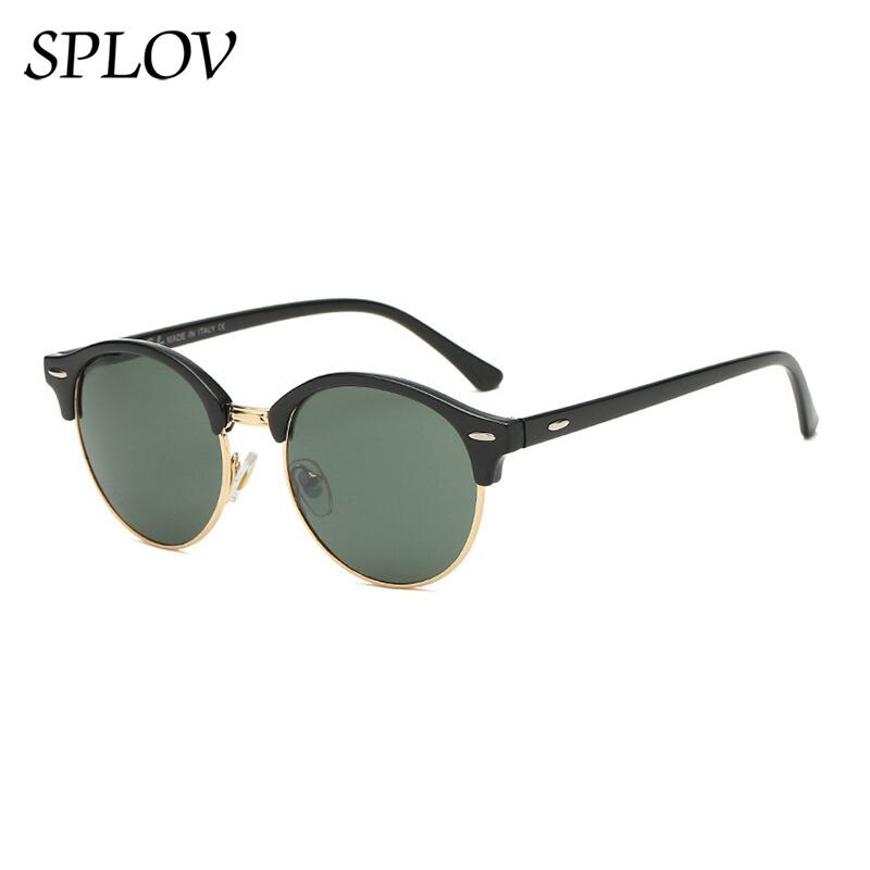【VisioN Shop】C13P Black MercuryHalf Metal Sunglasses Men Women Brand Designer Glasses Mirror Fashion Gafas De Sol UV400 Classic N03. 