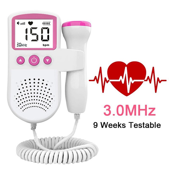 Fetal Doppler Heart Rate Monitor Baby Fetal Sound Heart Detector with LCD Display & Speaker for Home and Clinic.. 