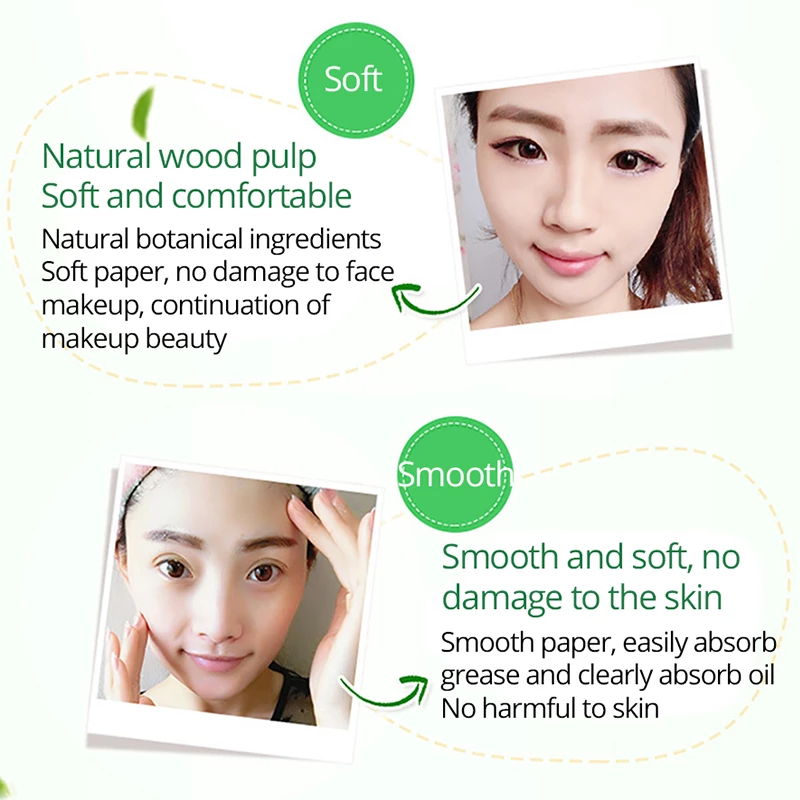 Oil Absorbing Tissues, 100Pcs Oil Absorbing Blotting Paper Sheet Refreshing Oil Control Film Facial Tissue Makeup Tool Face Clean Blot Papers for Oily Skin Care Blotting Paper Remove Excess Oil Shine. 