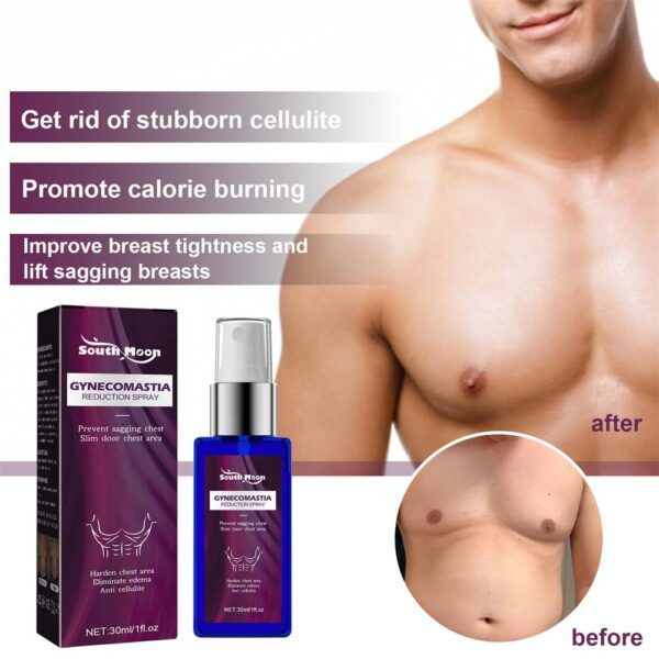 Gynecomastia Reduction Spray, Chest Cellulite Burner Spray for Men, Gynecomastia Reduction Cellulite Spray, Chest Fat Reduction for Men,Chest Belly Fat Remove (30Ml). 
