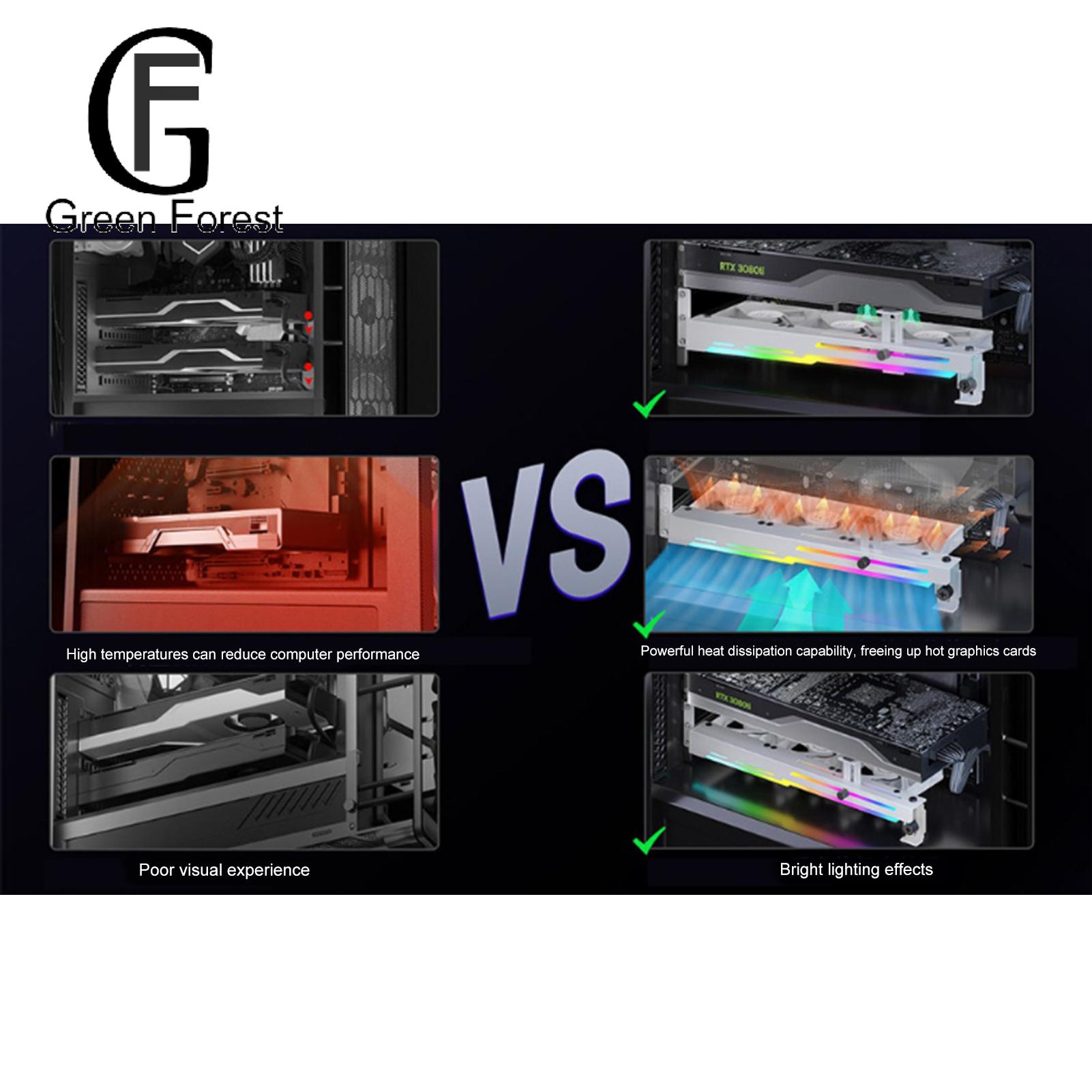Graphics Card Fan Bracket Argb Gpu Cooler Bracket with 3 Fans for Universal Video Card Support Buyers' Top Choice Pci-e Graphics Card Bracket. 
