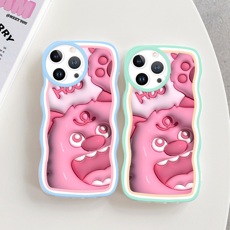 Linemond Pink Big Mouth Bear phone case for Samsung Galaxy Note 10 Plus Note10 Note20 Note20 Pro Note20 Ultra M10 M10S M11 M12 M21 M22 M23 5G M30S M40S M02 cover,soft case for girl. 