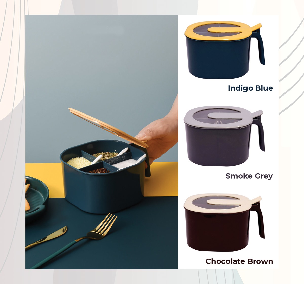 FnF Shop BD Spices Storage Box Fpur Chamber High Quality Premium Finished Spice Container Spice Jar Spice Box.