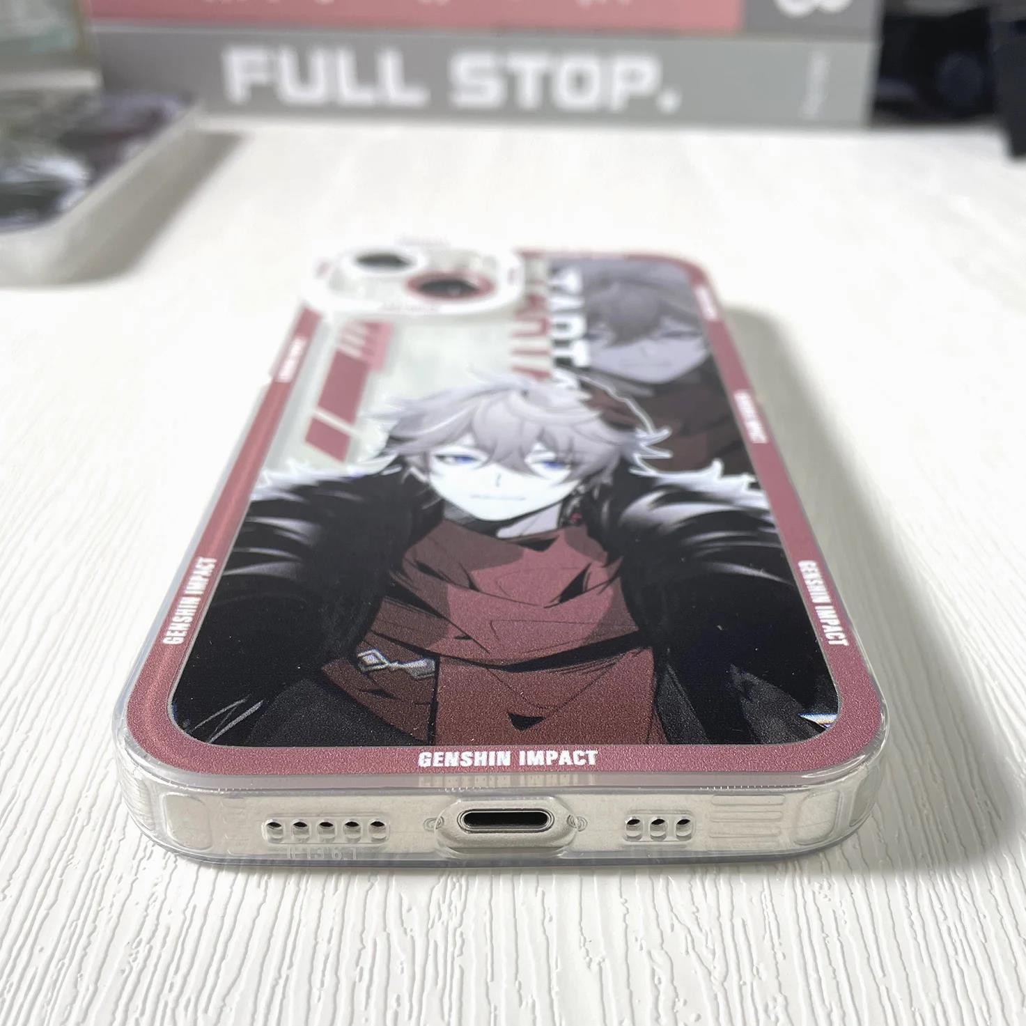 Genshin Impact Arlecchino Phone Case For iPhone 15 14 13 12 11 Pro Max Plus XR Mini SE XS XR 7 8 Soft Transparent Cover Dottore. 