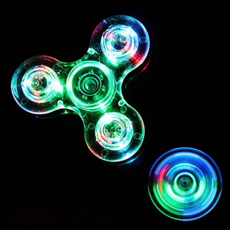 Luminous LED light Fidget Spinner Hand Top Spinners Glow in Dark Light EDC Figet Spiner Finger Stress Relief Toys. 