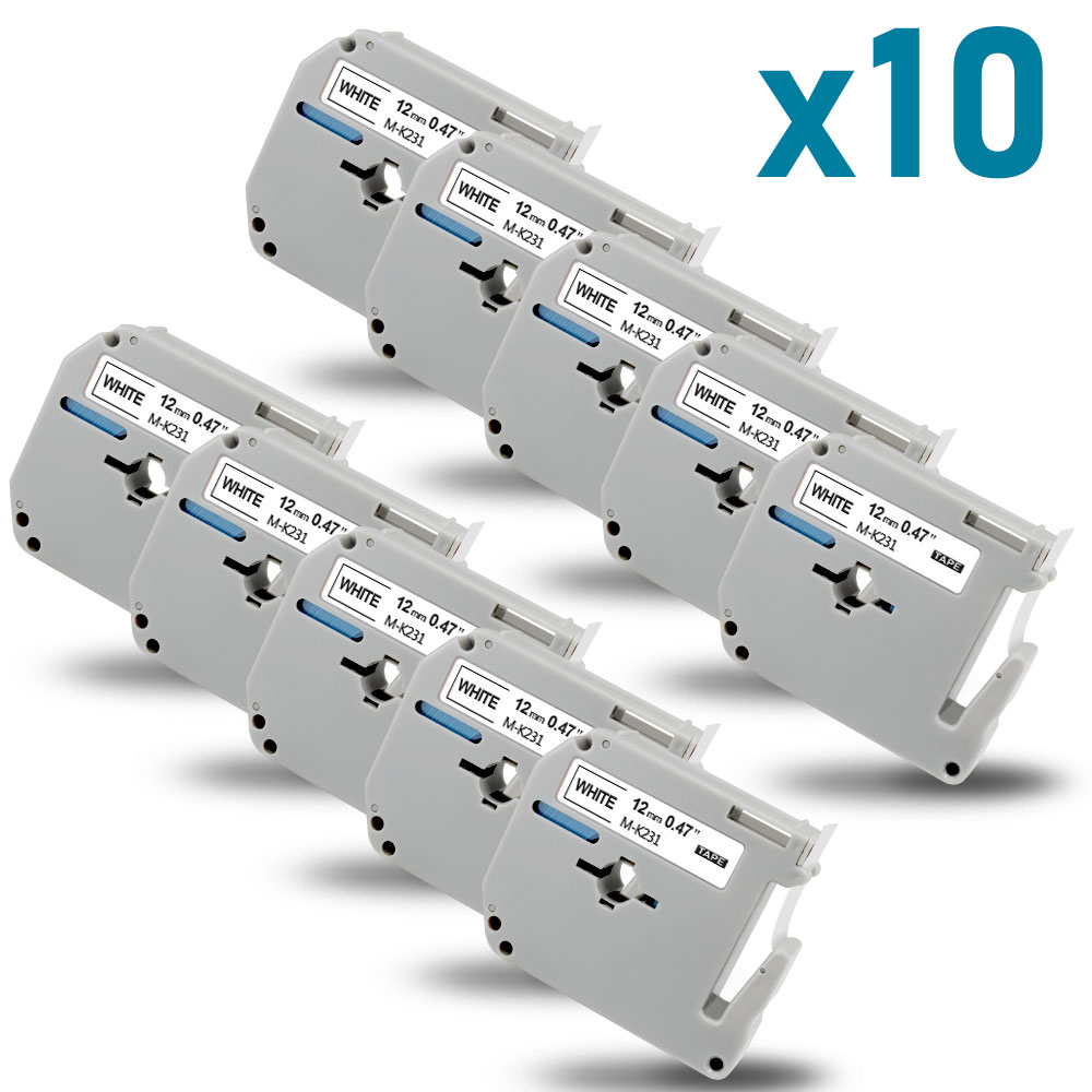 9/12mm M Tape MK231 MK221 Compatible for Brother MK 231 M-K231 MK131 MK 221 Label for Brother P-touch PT-70 PT-80 Label Printer minghao