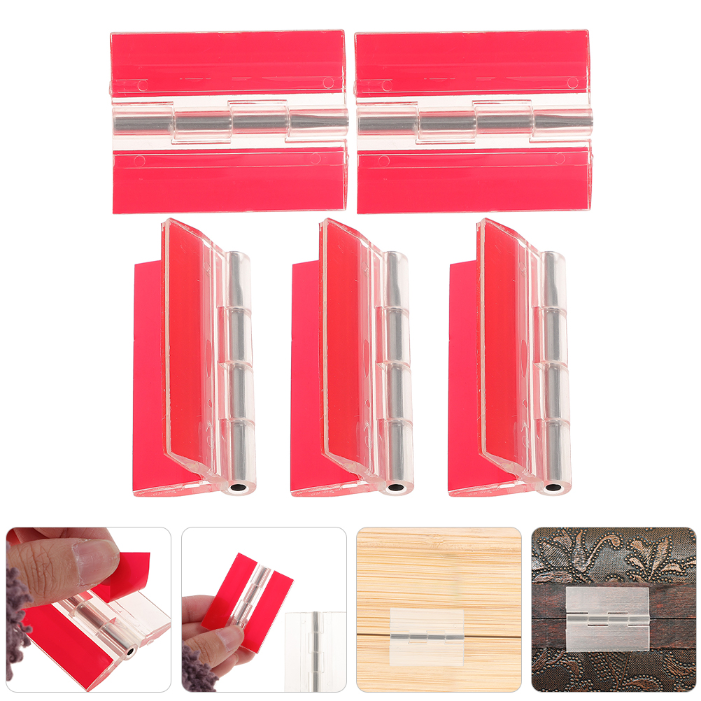 5 Pcs Self-Adhesive Hinge Cabinet Hinges Glass Double Sided Tape Table Door Acrylic Aquarium Lid Small Clear Acrylic Hinges. 