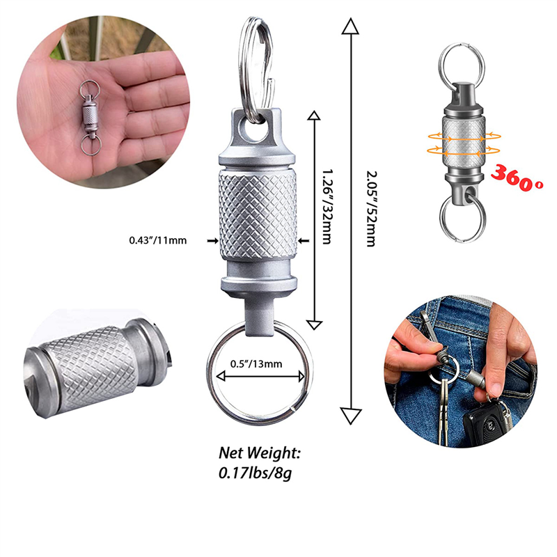 MECCANIXITY Metal Keychain Key Clip Hook, Key Ring Holder Organizer