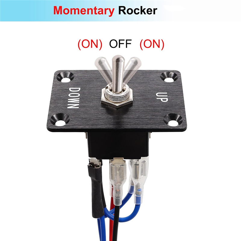 Momentary 6 Pin 3 Position (ON)-Off-(ON)UP/Down Polarity Reverse Switch Rocker Toggle Switches Black. 