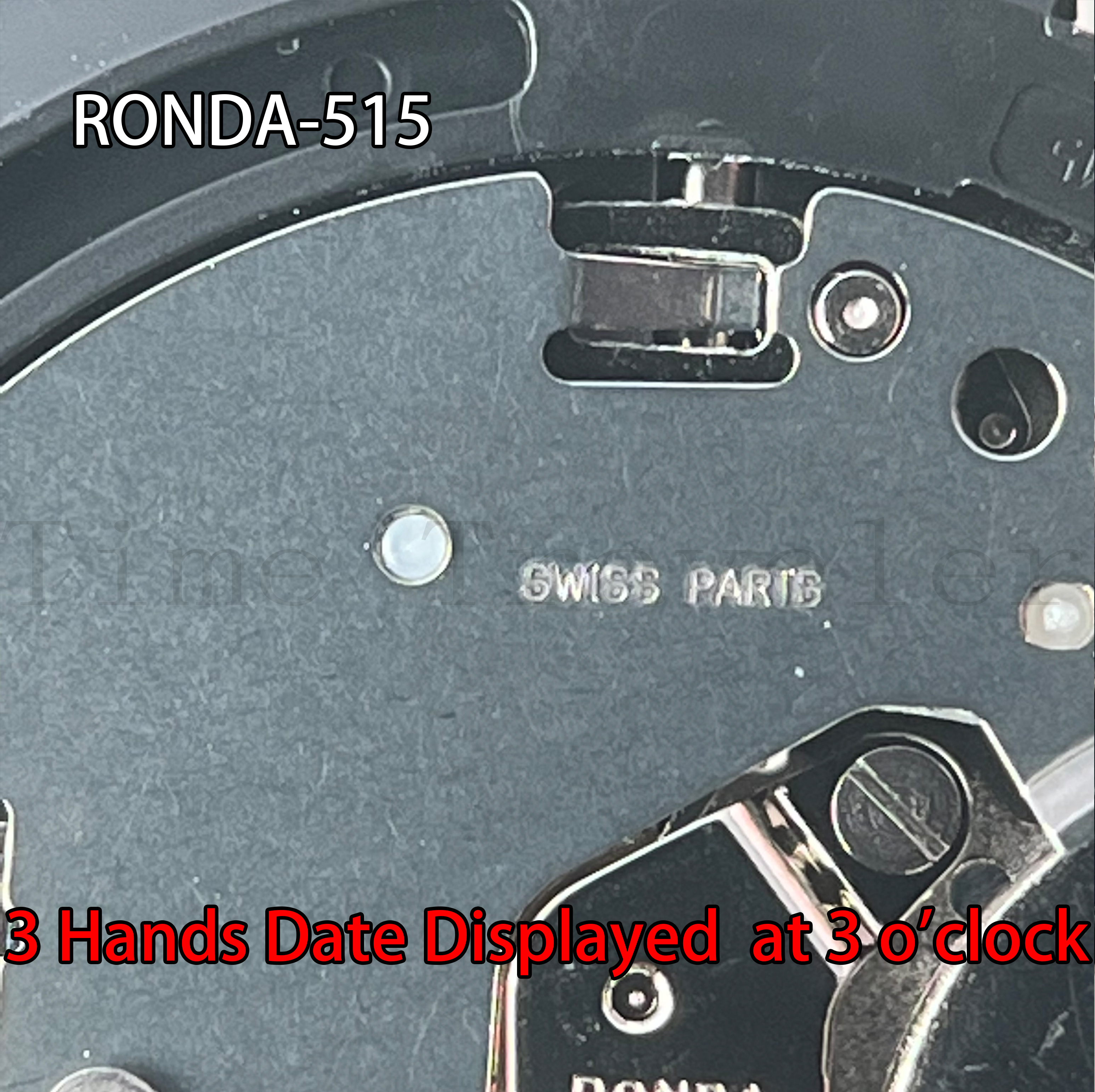 515 Ronda Quartz Movement Powertech Ronda-515-3 Size 3mm 11''' 25.60 Mm 3 Hands Date Displayed At 3 O'clock. 