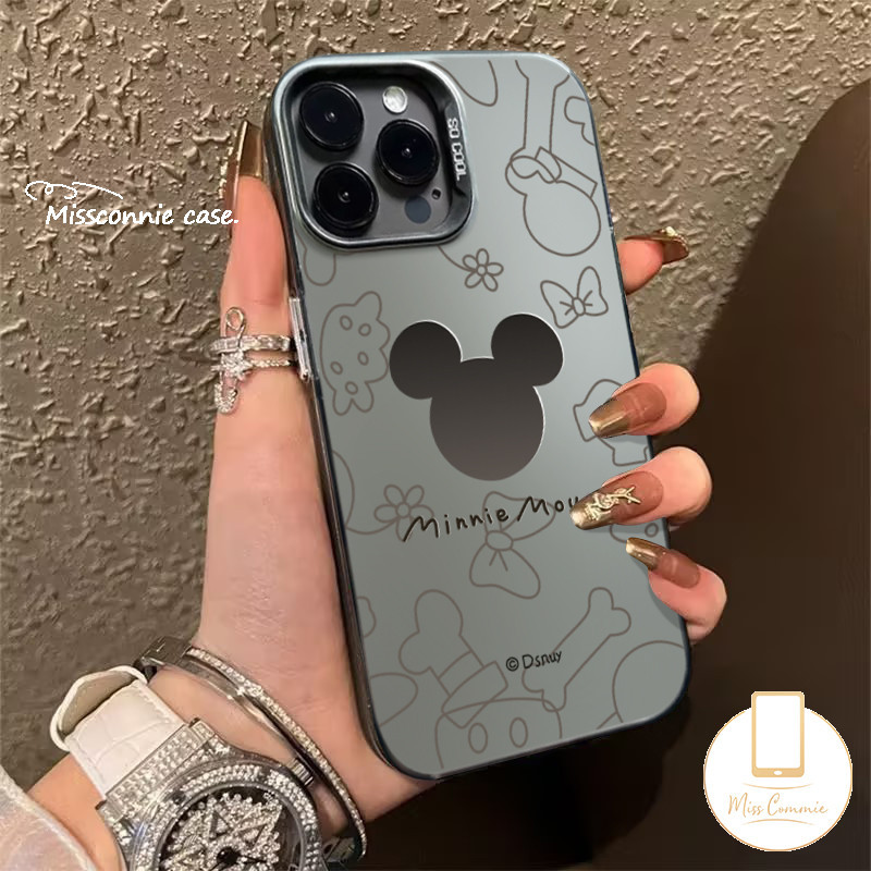 For Samsung A15 A24 A05s A14 A53 A52s A55 A10s A50s A21s A20 A52 A12 A20s A23 A32 A13 A54 A03 A04s A51 A02s A30s A03s A34 A11 Luxury Plating Cartoon Mickey Mouse Cute Bowknot Case