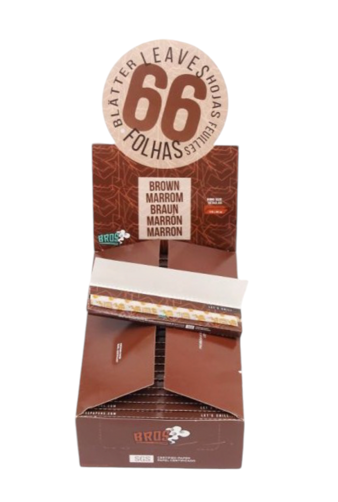 Bros Brown king size regular rolling Papers-66  Main Box (50 boxes). 