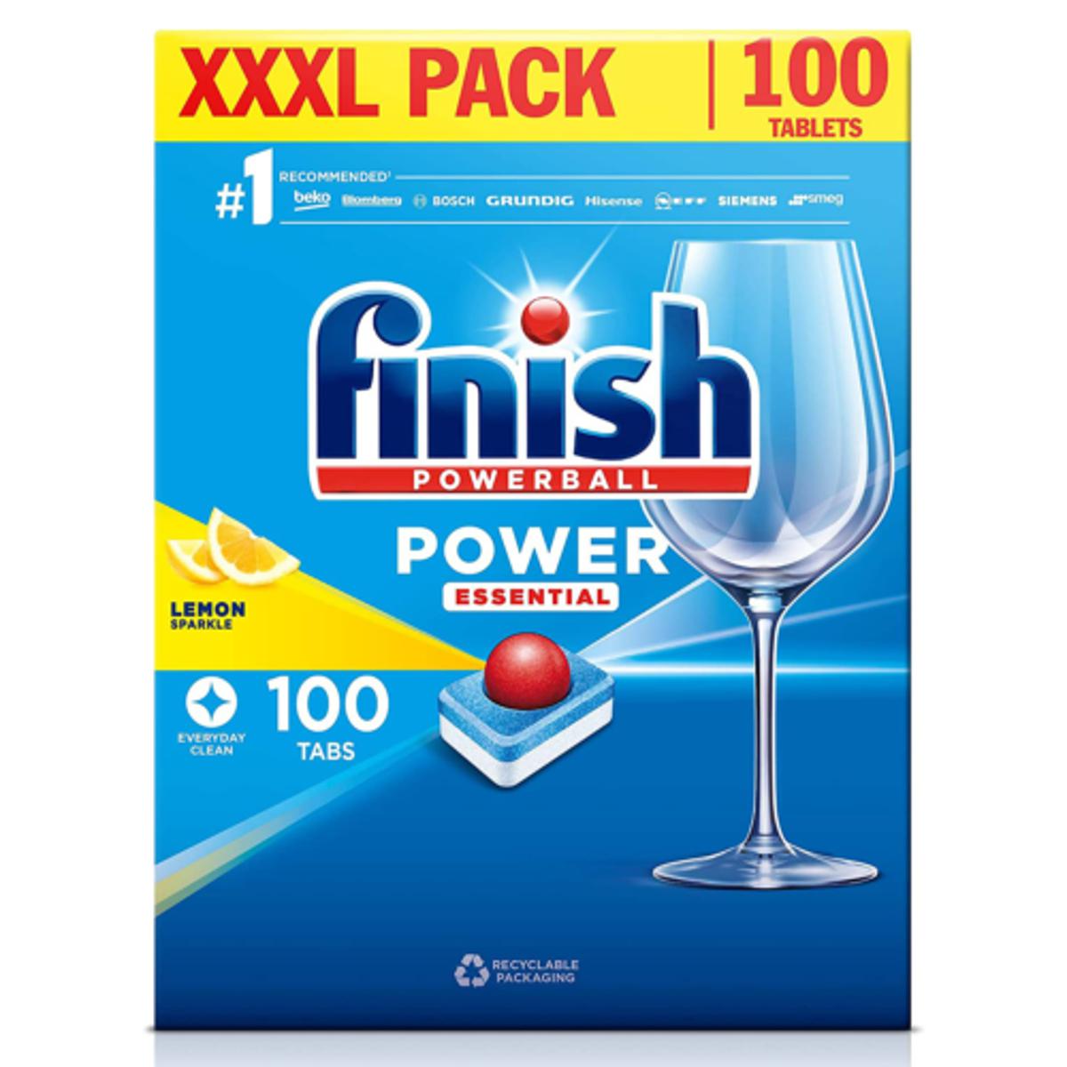 Finish Powerball All In One Deep Clean Dishwasher Lemon Sparkle - 100 Tablets