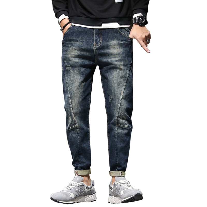 Mens Jeans Harem Pants Fashion Pockets 