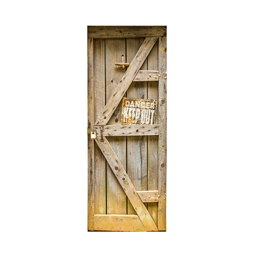 Lala 3d Door Poster Wall Sticker New Wooden Doors For Bedroom