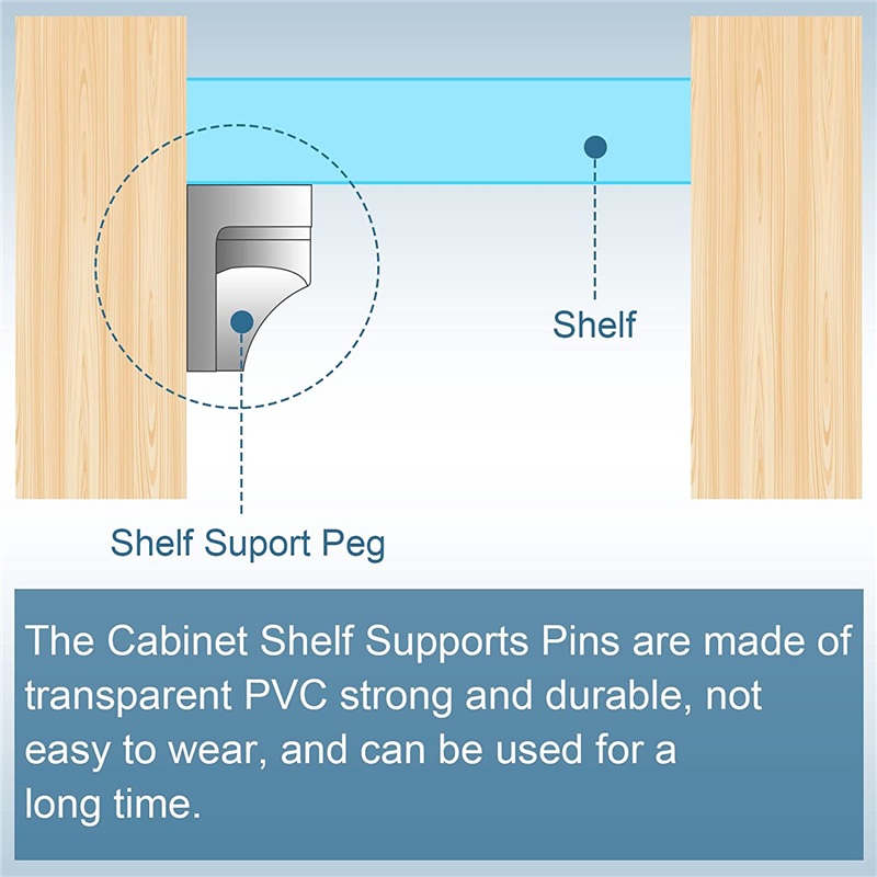 20PCS No Drill Adhesive Shelf Bracket Clear Shelf Pins for Cabinet Shelves Shelf Clips. 