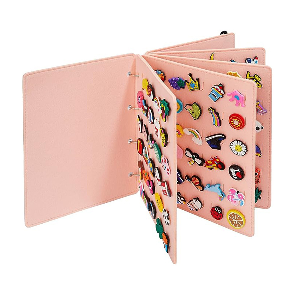 Compact Shoe charms display holder Stylish Transparent Portable Croc charm organizer Easy-to-use Shoe charm collection booklet