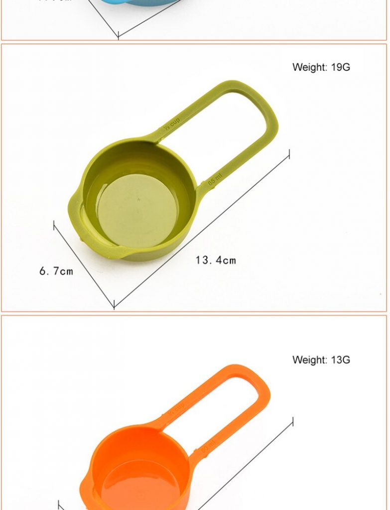 6Pcs SET Multi Color Measurement 6 Pcs Cup Set 7.5ml 15ml 60ml 85ml 125ml 250ml Plastic Kitchen Measurement Cup Set Measuring Tools & Scales. 