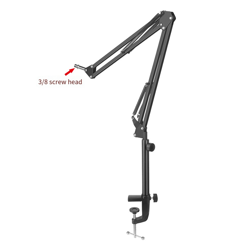 FORIDE 50cm Microphone Boom Arm with Tabletop Stand for Podcasting, Video Games, Radio and Studio Audio,F. 