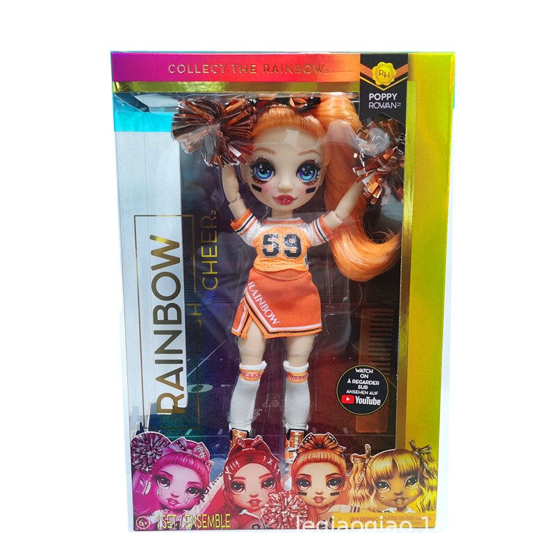 Rainbow High Cheerleader Ruby Anderson Doll | Size: 11inch/28cm | Fully Movable | Arms And Legs Can Be Bend. 