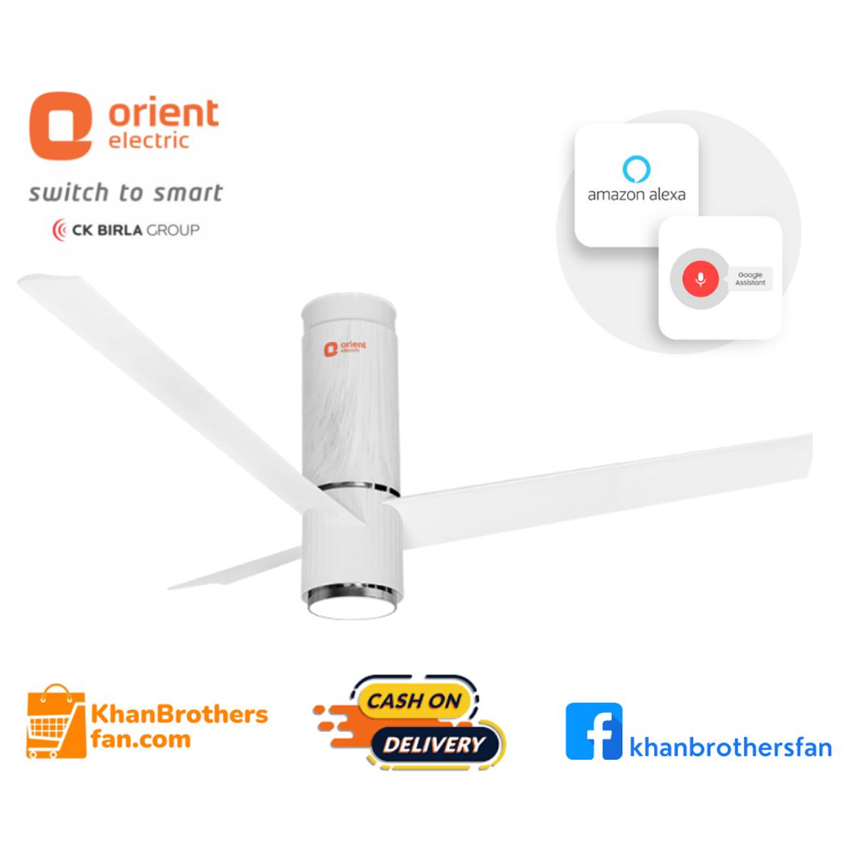 Orient Aeroslim IOT Enabled Smart Inverter Ceiling Fan, Size: 48″/1200mm, RPM: 310, with Remote. 