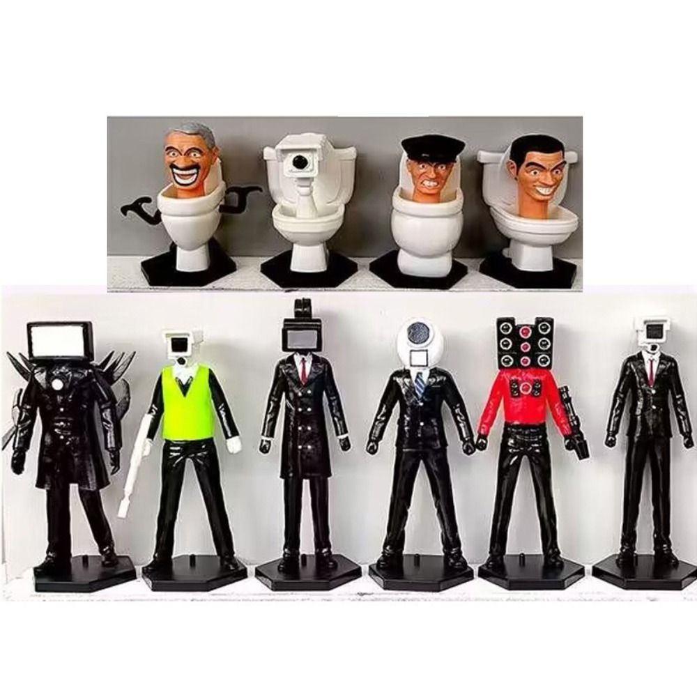 Camera Man Figures Toy Monitor Cameraman Toilet Man Action Figure Skibidi Toilet with Base Skibidi Toilet Monitor Toy Doll Toy Model Skibidi Model Decoration Collection. 