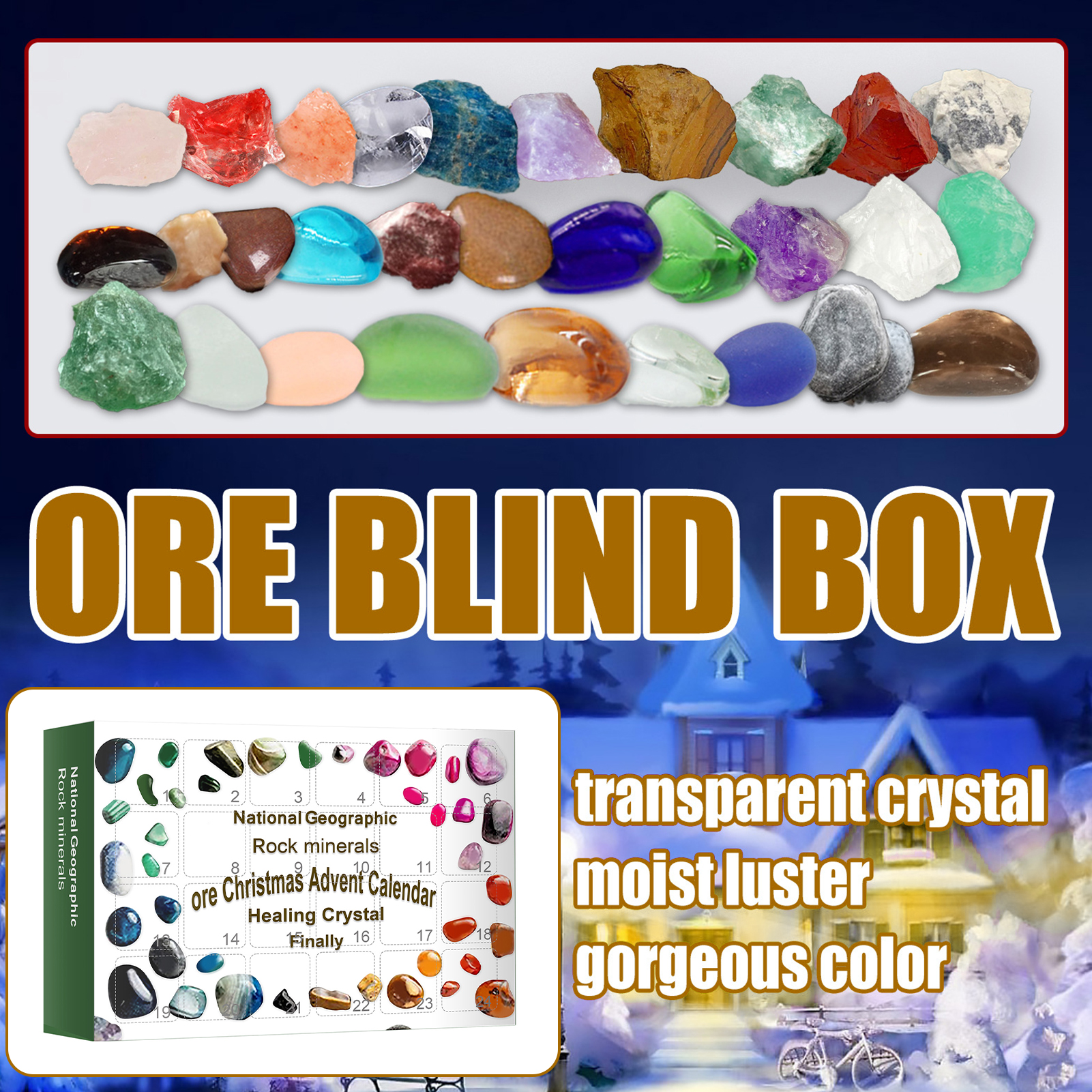 Christmas Advent Calendar Crystal Clear 24 Grid Ore Christmas Advent Calendar. 