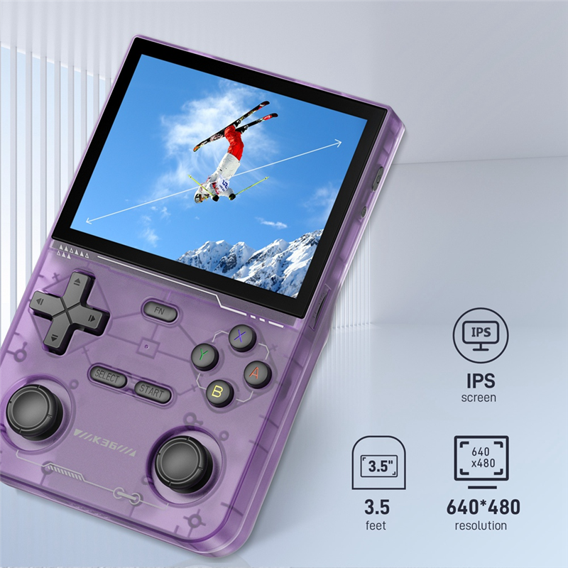K36 Handheld Retro Game Console 64G 16000+ Games 3.5 Inch 3500mAh Dual Joystick for PSP/MAME/N64 Video Game Player B. 
