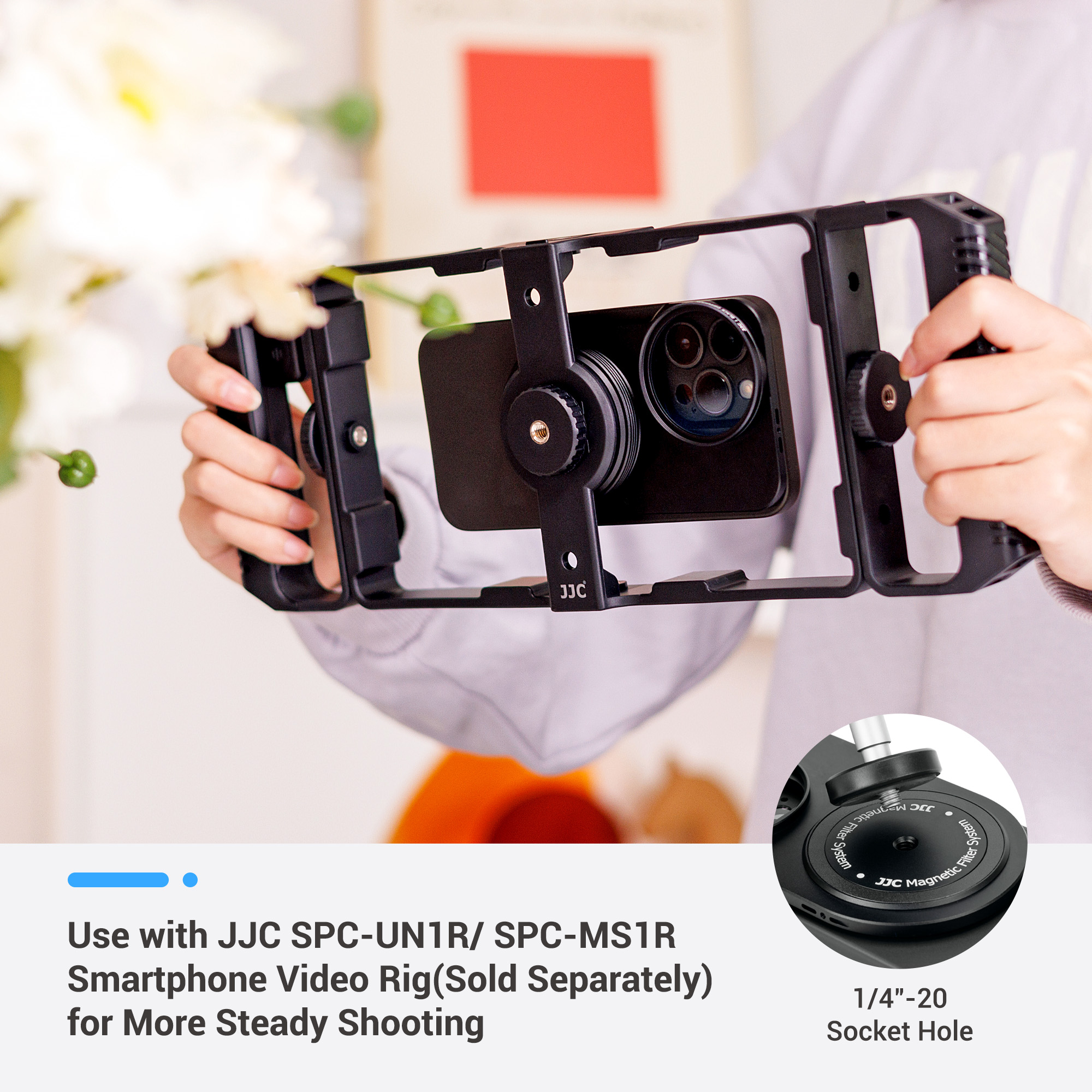 JJC Magnetic Lens Filter Kit for iPhone 13/14 Pro, 13/14 Pro Max MagSafe phone case filter Soft Lens Hood Anti Glass Reflection. 
