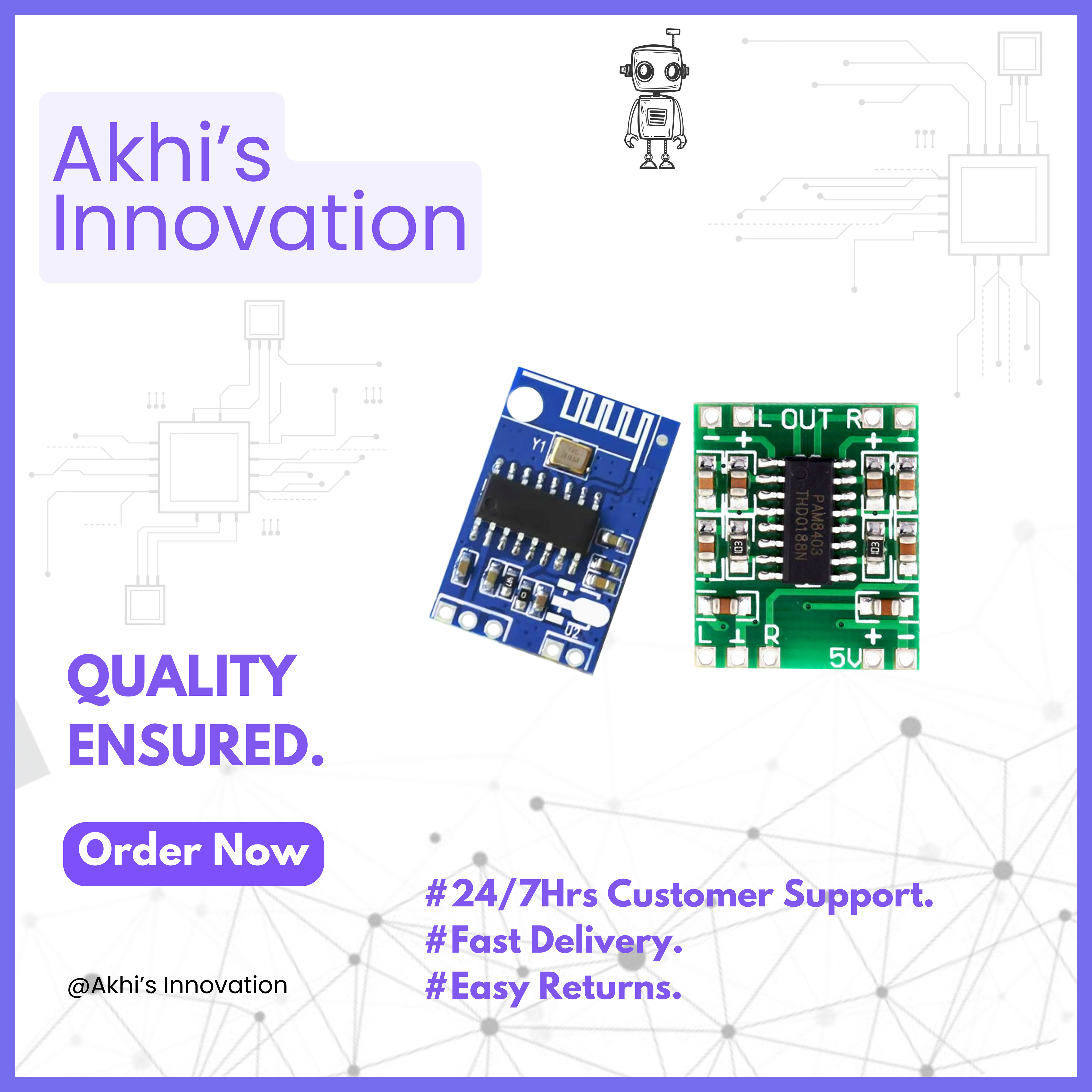 Bluetooth And Amplifier Module Combo Pack For 2*3Watt Stereo/Mono Speaker