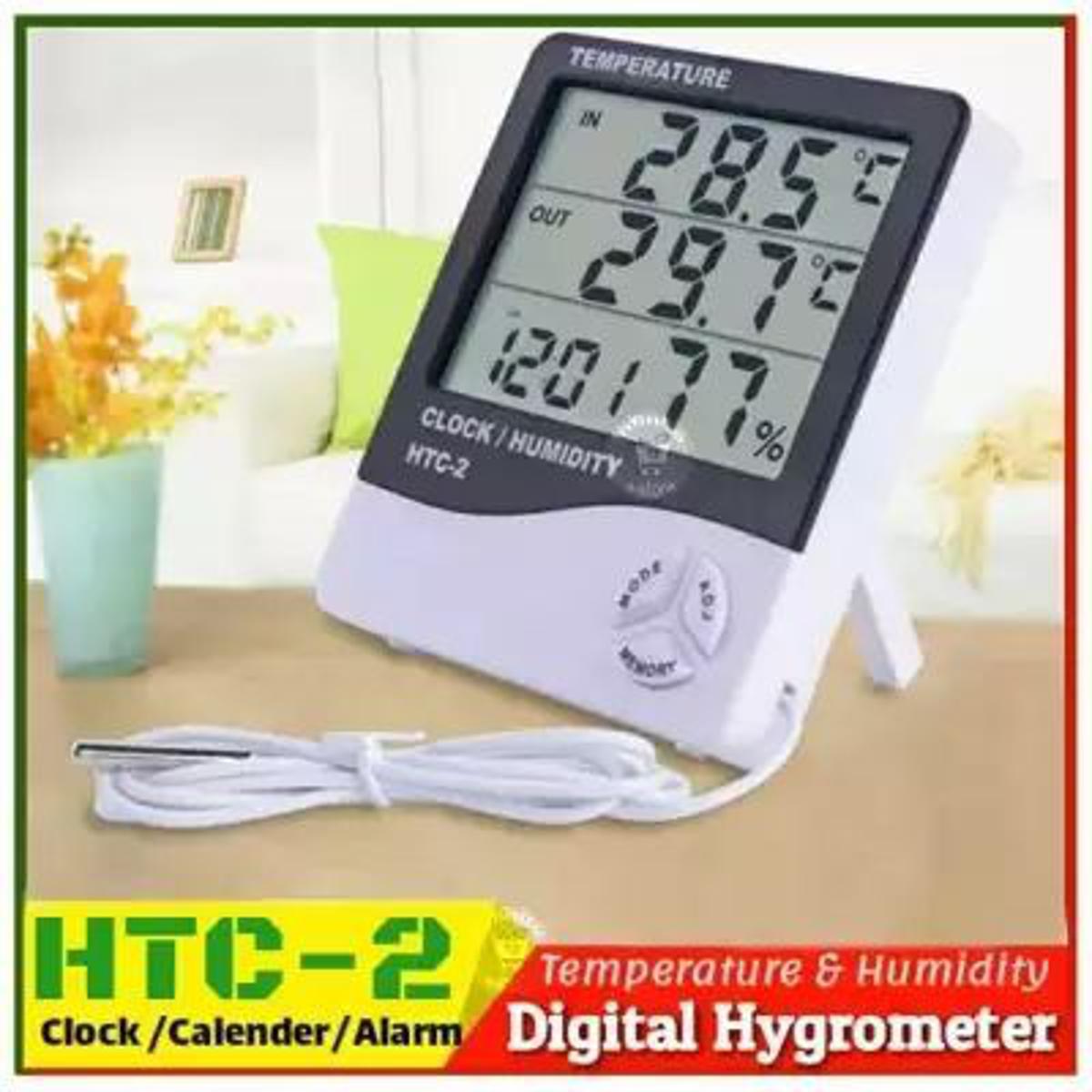 HTC-2 HTC-1 HTC-2A Digital LCD Thermometer Hygrometer Electronic Temperature Humidity Meter Weather Station Indoor Outdoor Tester Alarm Clock HTC 2 Hygrometer replace HTC-1 HTC-2A