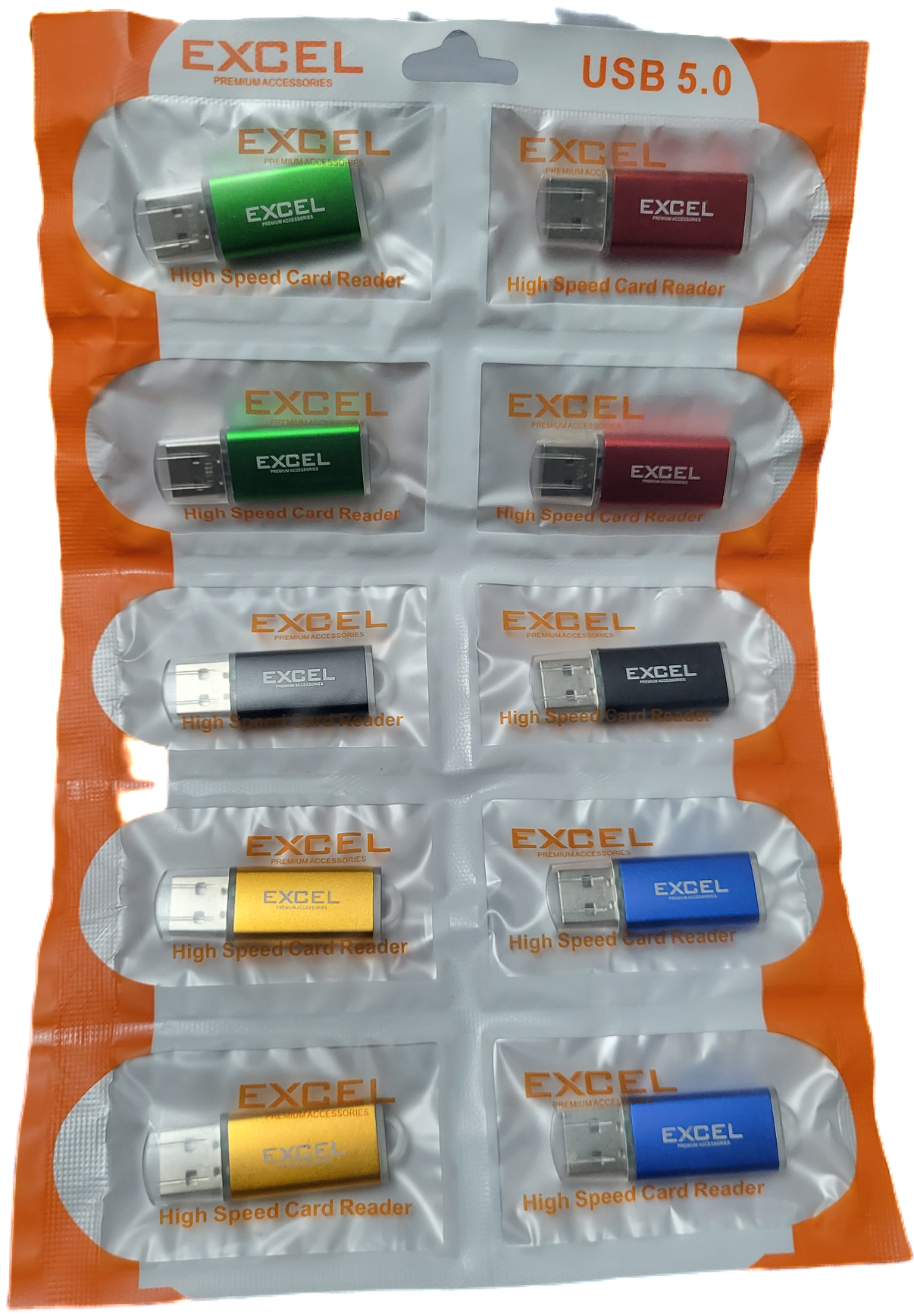 10 piece EXCEL High Speed Card Reader | MicroSD | USB 5.0. 