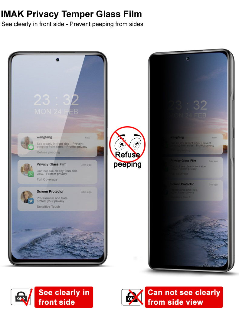 PREMIUM PRIVACY SCREEN PROTECTOR FOR XIAOMI POCO X3 PRO / X3 / X3 NFC / F3 / FOR XIAOMI REDMI ...