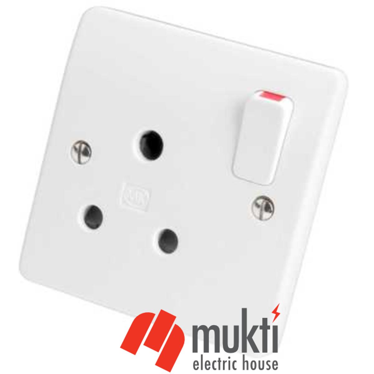 MK Made in Malaysia LOGIC PLUS 15A 3 Pin Round AC Socket with Switch A/C Three 3Pin