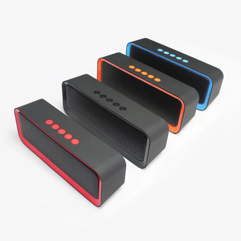 Mini Portable Bluetooth Speaker EBS-308 Wireless Metal Mesh Colorful Frame TF Card and USB Source Gadget Gift Music Player