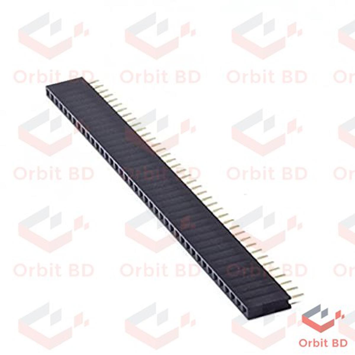 2Pcs Female Header Female Header Pin 40x1 Straight Pins Single Row 2.54mm Pitch Pin Female Header Connector Strip For Electronics Project Breadboard Friendly