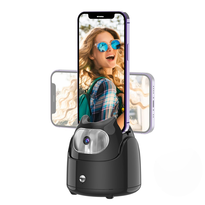 Automatic Face Tracking Gimbal Mobile Phone Holder 360° Rotation AI Face Recognition Phone Tripod for Vlog Video White. 
