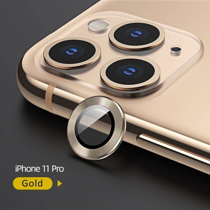 For Apple iPhone 11 Pro Max Gold  Color WSKEN Metal Anti Scratch Camera Lens Screen Protector. 